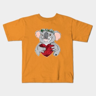 Koala with Eucalyptus Crown Kids T-Shirt